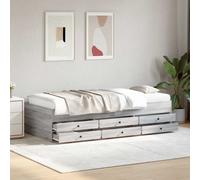 vidaXL Telaio del letto con storage Sonoma grigio 80 x 200 cm