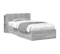 vidaXL Telaio del letto con storage Sonoma grigio 90 x 190 cm