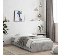 vidaXL Bedframe met opslag met lade Grijs Sonoma Bewerkt hout