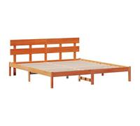 vidaXL Telaio del letto marrone cerato con testiera 200 x 200 cm Pino massiccio per camera da letto design moderno durevole facile montaggio senza base letto piattaforma legno mobili moderni