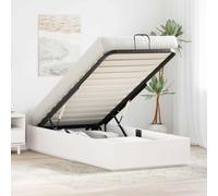 vidaXL Telaio del Letto Ottomano con Ripostiglio Bianco 90 x 190 cm