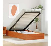 vidaXL Telaio del Letto Ottomano con Ripostiglio Marrone Cera, Letto con contenitore elegante, design moderno rettangolare, telaio a gas, perfetto per ottimizzare lo spazio