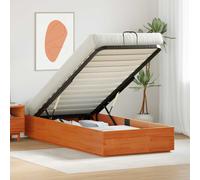 vidaXL Struttura per letto Ottoman Marrone Cera 90 x 200 cm Pino Massello, Testata per letto Stile moderno, Ottoman Storage Design Rettangolare in Legno di Pino