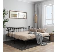 VIDAXL - Telaio Divano Letto Estraibile Nero In Metallo 90x200 Cm