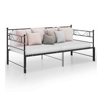 VIDAXL - Telaio Divano Letto Estraibile Nero In Metallo 90x200 Cm