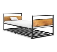 VIDAXL - Telaio Giroletto Con Letto Estraibile Nero In Metallo 90x200 Cm