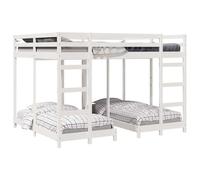 vidaXL Telaio letto a castello Tripla Bianco 160 x 200 cm Pino Massiccio Letto a Castello Moderno, Struttura in Legno di Pino, Sviluppo del Sonno Efficiente, Risparmio di Spazio per Bambini, Famiglia