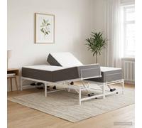 vidaXL Telaio per letto elettrico regolabile bianco 150 x 200 cm in acciaio, telaio per letto in acciaio epossidico, telecomando, regolazione indipendente testa e piedi, altezza e angolo regolabile