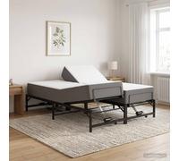 Telaio Letto Elettrico Regolabile Nero 137 x 190 cm Acciaio