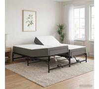 vidaXL Telaio per letto elettrico regolabile nero 193 x 203 cm, in acciaio epossidico, telecomando, regolazione indipendente testa e piedi, altezza e angolo regolabile