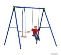 vidaXL Telaio per altalena per esterni con scivolo per fino a 3 bambini, set moderno e resistente alle intemperie per il giardino, divertimento sicuro con struttura per bambini multi-oscillazione