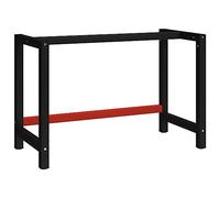 vidaXL Telaio per Banco da Lavoro in Metallo 120x57x79 cm Nero e Rosso