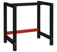 vidaXL Telaio per Banco da Lavoro in Metallo 80x57x79 cm Nero e Rosso