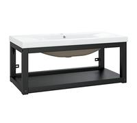 vidaXL Telaio per Lavabo da Bagno con Lavabo Integrato Nero in Ferro