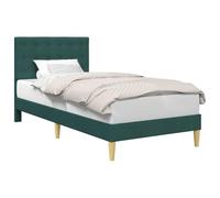 vidaXL Telaio per letto con testiera, colore verde scuro, 100 x 200 cm, tessuto