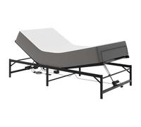 vidaXL Telaio per letto elettrico regolabile nero 100 x 200 cm, in acciaio epossidico, telecomando, regolazione indipendente testa e piedi, altezza e angolo regolabile