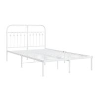 vidaXL Giroletto con Testiera Metallo Bianco 120x190 cm, giroletto con testiera, Struttura Letto, Telaio Letto, giroletto con Testata, Base Letto