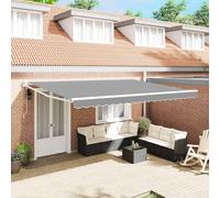 vidaXL Tenda da Sole Bianco 4 ×3 m Metallo, Tenda in Alluminio e Ombra per Giardino, Moderno tendone Esterno, Leggero, riparati dal Tempo in terrazza