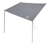 vidaXL Telo da campeggio resistente alle intemperie, 350 x 240 cm, grigio e arancione, design traspirante, stabile con picchetti rinforzati per esterni, perfetto come protezione per tenda