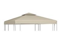 vidaXL Telo di Copertura Beige 3x3m Ricambio Tetto Gazebo Tenda Chiosco