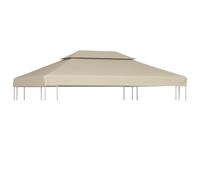 vidaXL Telo di Copertura Beige 3x4m Ricambio Tetto Gazebo Tenda Chiosco