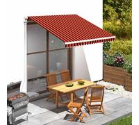 vidaXL Tessuto di ricambio per tenda da sole arancione e marrone, 300 x 250 cm, tela moderna, resistente all'acqua, ai raggi UV e allo scolorimento, ideale per ombra estiva e protezione del giardino