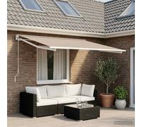vidaXL Tessuto di ricambio per tende da sole, beige, 300 x 250 cm, in poliestere, moderno, rettangolare, resistente alle intemperie, facile da pulire, copertura per terrazza, soluzione ombreggiante