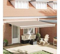 vidaXL Telo di ricambio per tenda da sole Beige 4,5 × 3 m Poliestere, Tessuto moderno per tende rettangolari, resistente al sole, all'acqua, facile da pulire, perfetto per l'esterno