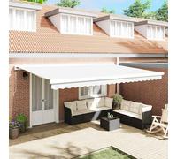 vidaXL Telo di ricambio per tenda da sole Bianco 5 × 3,5 m Poliestere, Tessuto moderno per tende rettangolari, resistente al sole, all'acqua, facile da pulire, perfetto per l'esterno