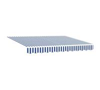 vidaXL Telo di ricambio per tenda da sole Blu e Bianco 3,5 x 2 m, Tessuto moderno per tende rettangolari, resistente al sole, all'acqua, facile da pulire, perfetto per l'esterno