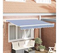 vidaXL Telo di ricambio per tenda da sole Blu e Bianco 3 x 2 m