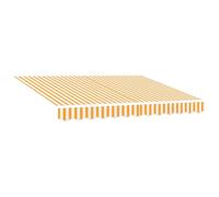 vidaXL Telo di ricambio per tenda da sole Giallo e Bianco 280 x 195 cm