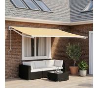 vidaXL Tessuto di ricambio giallo e bianco, 300 x 250 cm, copertura per giardino e terrazza, tenda da sole rettangolare, moderna, resistente ai raggi UV, tessuto resistente alle intemperie