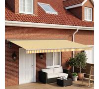 vidaXL Telo di ricambio per tenda da sole Giallo e Bianco 500 × 300 cm