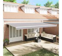 vidaXL Tessuto di Ricambio per Tende 600 X 350 cm Grigio Chiaro Telaio 6X3.5 m Resistente ai Raggi UV Ombra Impermeabile Tenda Retrattile Copertura per Balcone Design Contemporaneo Ombra Estiva