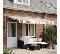 vidaXL Telo di ricambio per tenda da sole Grigio chiaro e bianco, Tessuto moderno per tende rettangolari, resistente al sole, all'acqua, facile da pulire, perfetto per l'esterno
