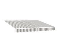 vidaXL Telo di ricambio per tenda da sole Grigio chiaro e bianco, Tessuto moderno per tende rettangolari, resistente al sole, all'acqua, facile da pulire, perfetto per l'esterno