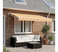 vidaXL Telo di ricambio per tenda da sole Giallo e Bianco 2,5 x 2 m, Tessuto moderno per tende rettangolari, resistente al sole, all'acqua, facile da pulire, perfetto per l'esterno