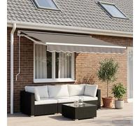 vidaXL Telo di Ricambio per Tenda da Sole Grigio Chiaro 300 x 250 cm, Tenda da Balcone, Materiale Resistenti all'Acqua, Protezione UV, Ombra Estensibile, Copertura Esterna