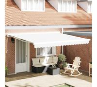 vidaXL Telo di Ricambio per Tenda da Sole Bianco 380 x 345 cm, Tenda da Balcone, Awning Rettangolare Moderno, Tessuto Resistente ai Raggi UV, Canopy Impermeabile per Protezione Esterna