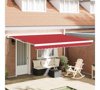 vidaXL Telo di ricambio per tenda da sole Rosso 400 × 350 cm Tela