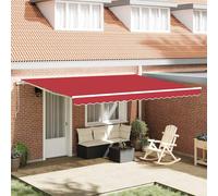 vidaXL Telo di ricambio per tenda da sole Rosso 450 × 300 cm Tela