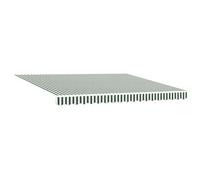 vidaXL Telo di Ricambio per Tenda da Sole Verde e Bianco 400 × 300 cm, Tenda da Balcone, Materiale Resistenti all'Acqua, Protezione UV, Ombra Estensibile, Copertura Esterna
