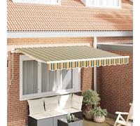 vidaXL Telo di ricambio per tenda da sole Verde e giallo 2,5 x 2 m