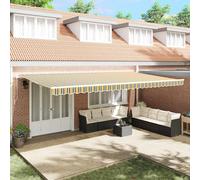 vidaXL Telo di ricambio per tenda da sole Verde e giallo 580 x 295 cm