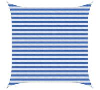 vidaXL Telo Ombra Blu e Bianco 2,5 x 2,5 m HDPE, Tenda da giardino e terrazzo, vela ombreggiante moderna, copertura traspirante, protezione UV, impermeabile