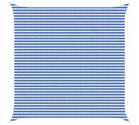 vidaXL Telo Ombra Blu e Bianco 5 x 5 m HDPE, Tenda da giardino e terrazzo, vela ombreggiante moderna, copertura traspirante, protezione UV, impermeabile