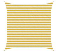 vidaXL Telo Ombra Giallo e Bianco 2,5 x 2,5 m HDPE, Tenda da giardino e terrazzo, vela ombreggiante moderna, copertura traspirante, protezione UV, impermeabile