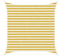 vidaXL Telo Ombra Giallo e Bianco 2,5 x 2,5 m HDPE, Tenda da giardino e terrazzo, vela ombreggiante moderna, copertura traspirante, protezione UV, impermeabile