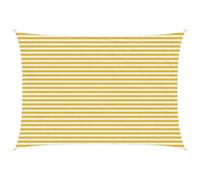 vidaXL Telo Ombra Giallo e Bianco 3,5 x 4,5 m HDPE, Tenda moderna per giardino e terrazza, copertura sole, ombre, protezione UV, canopee per balconi